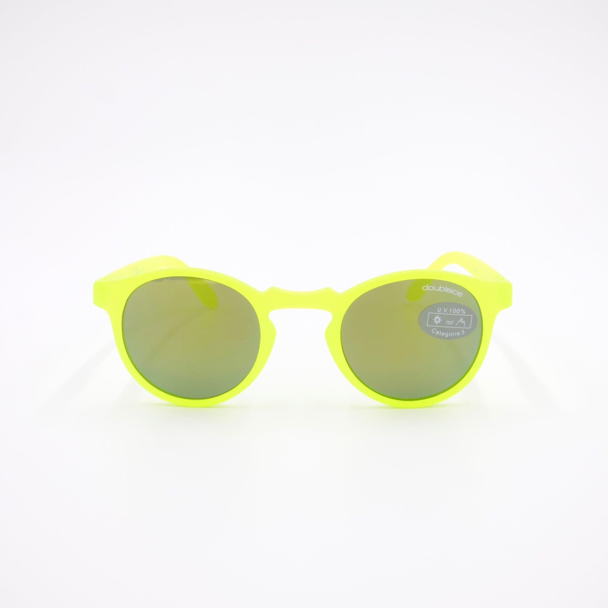 Lunettes de soleil ROUND FLUO - Jaune Fluo (face)