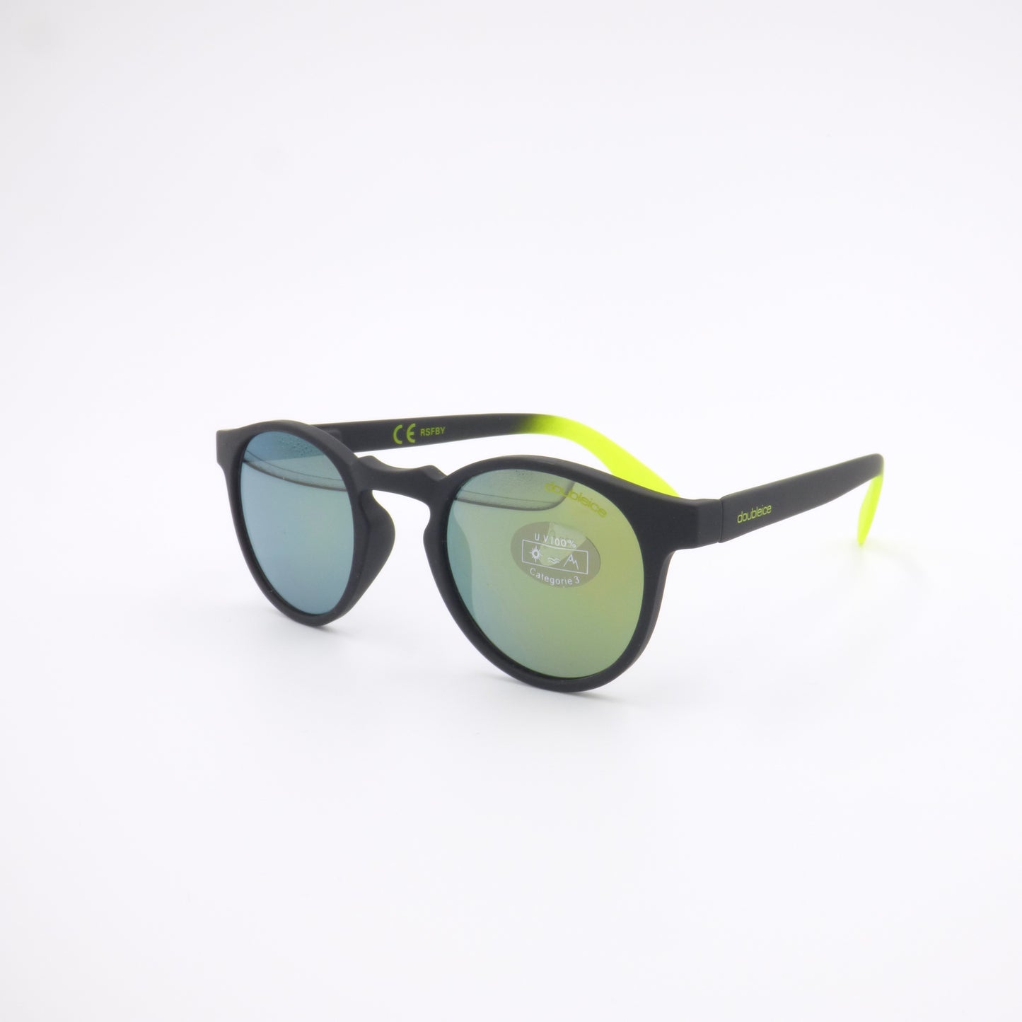 Lunettes de soleil ROUND DEMI - Noir/Jaune (profil)