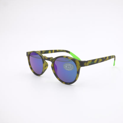 Lunettes de soleil ROUND DEMI - Ecailles/Vert (profil)